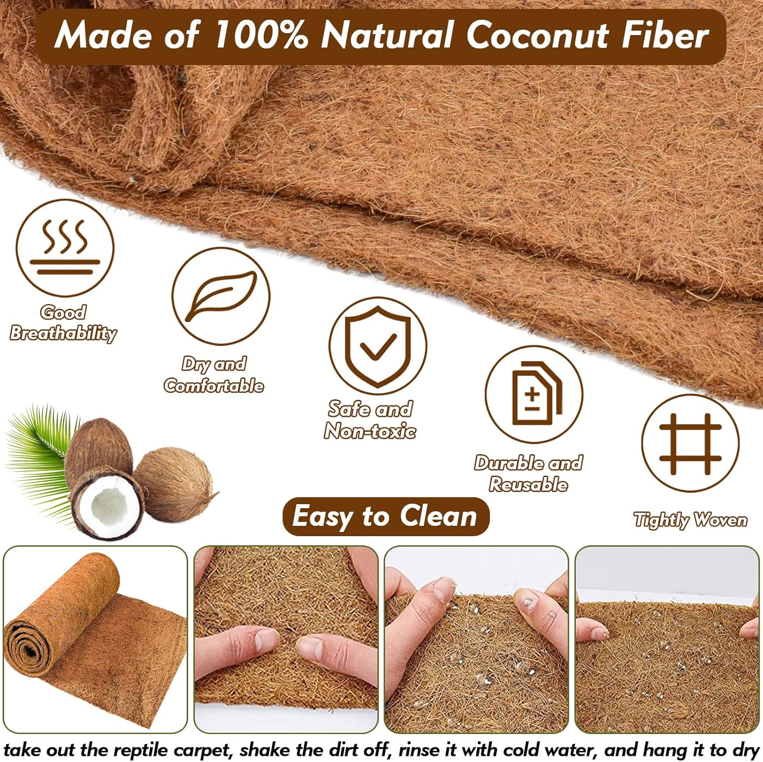 3 Rolls Reptile Carpet, 24x48i – Substrate Coconut Fiber recenzja i cena
