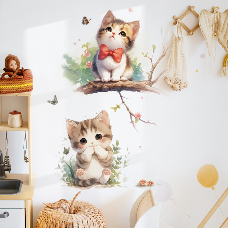 Kawaii Pastel Cat & Butterfly  – Pvc Panel Background recenzja i cena