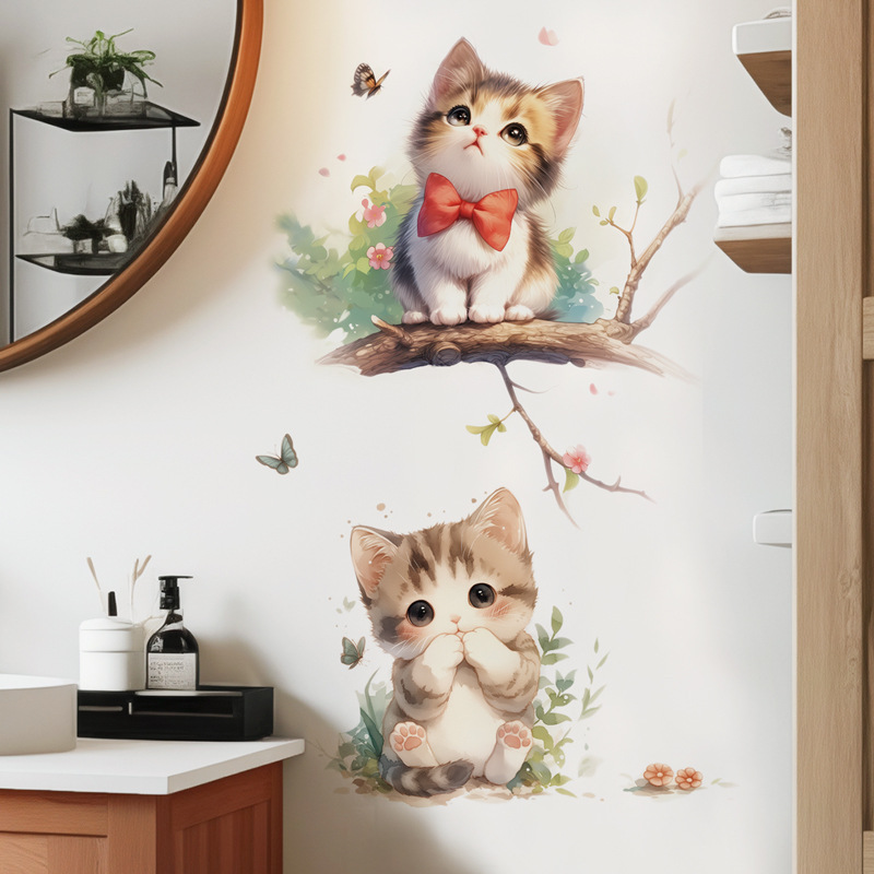 Kawaii Pastel Cat & Butterfly  – Pvc Panel Background recenzja i cena