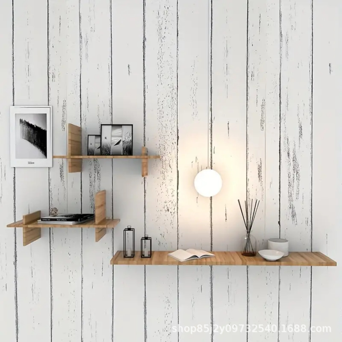 Retro White Wallpaper Wooden P – Pvc Panel Background recenzja i cena