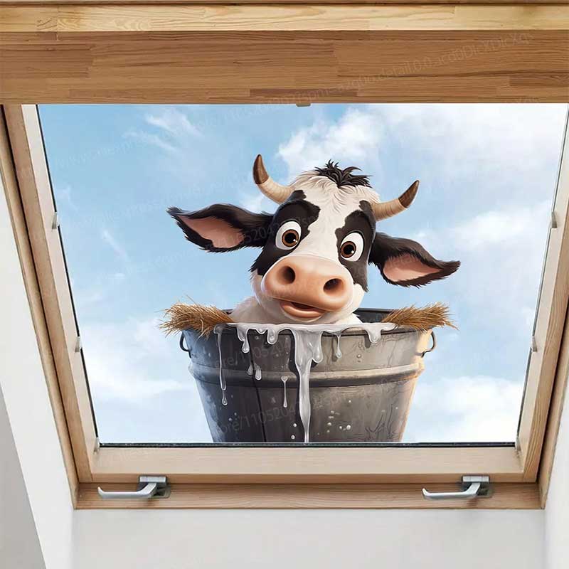 Cute Cow Wall Stickers Self-Ad – Pvc Panel Background recenzja i cena