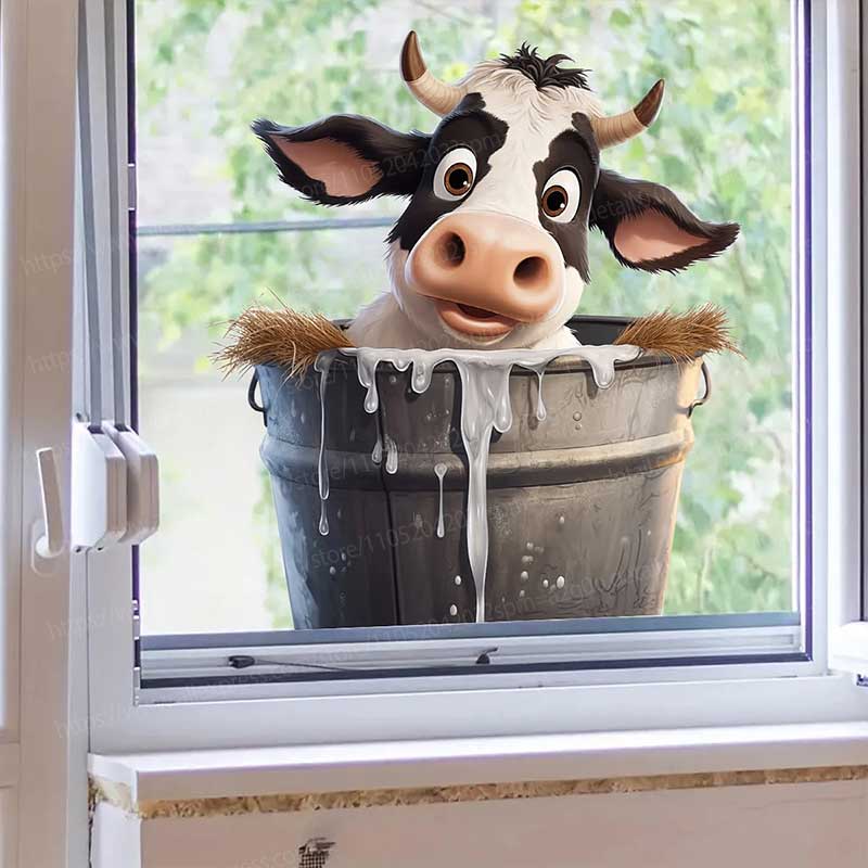 Cute Cow Wall Stickers Self-Ad – Pvc Panel Background recenzja i cena