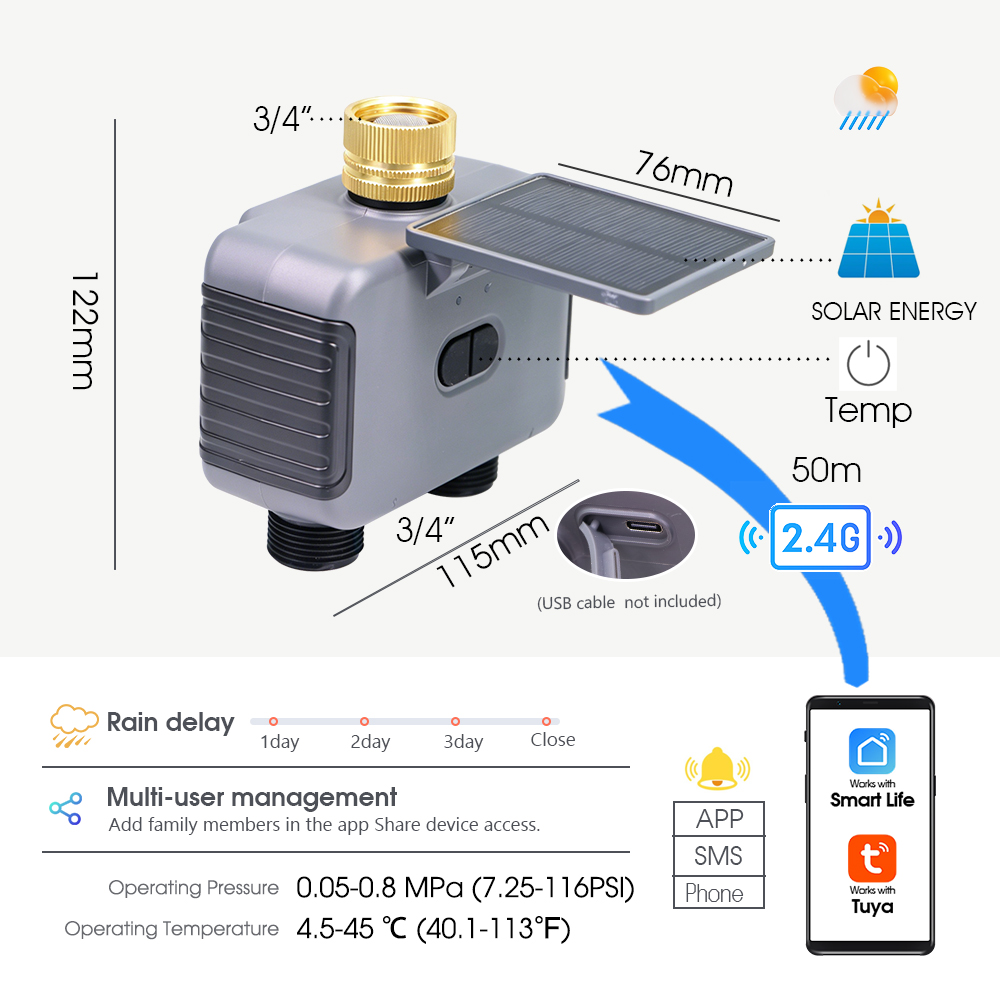 10-30M Tuya Dual Outlet Solar  – Timer Dual Outlet recenzja i cena