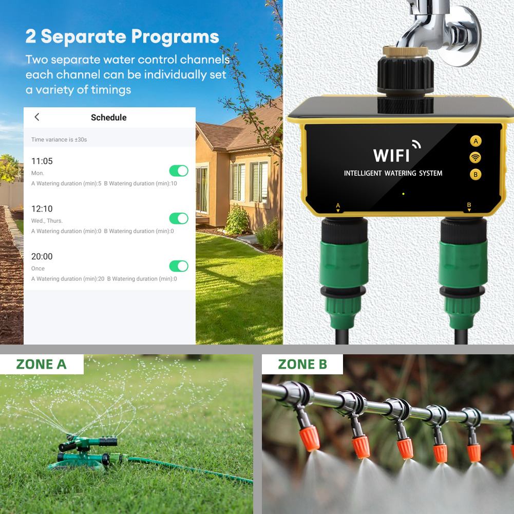 WiFi Solar Timer Dual Water Va – Timer Dual Outlet recenzja i cena